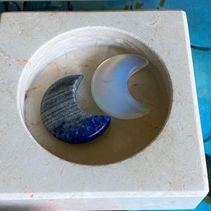 Lapis Lazuli Crescent Crystal Moon